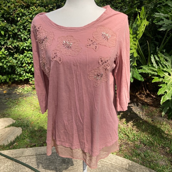 LOGO pink top with appliqué - large - Picture 1 of 9